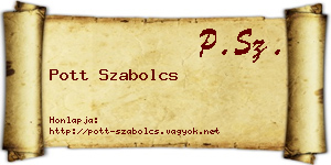 Pott Szabolcs névjegykártya